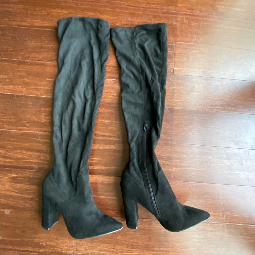Over the knee black boots